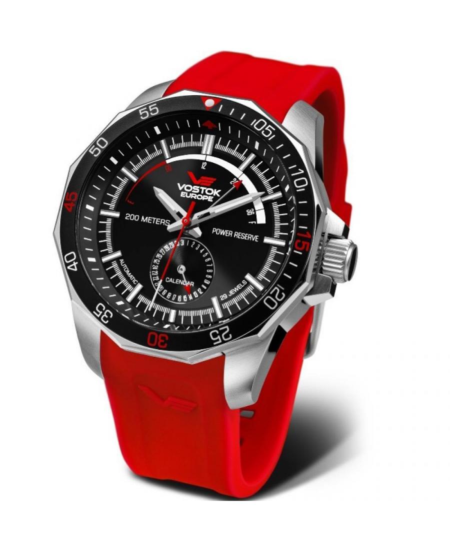 Mężczyźni Diver automatyczny analogowe Zegarek VOSTOK EUROPE NE57-225A563SIRED Czarny Dial 46mm