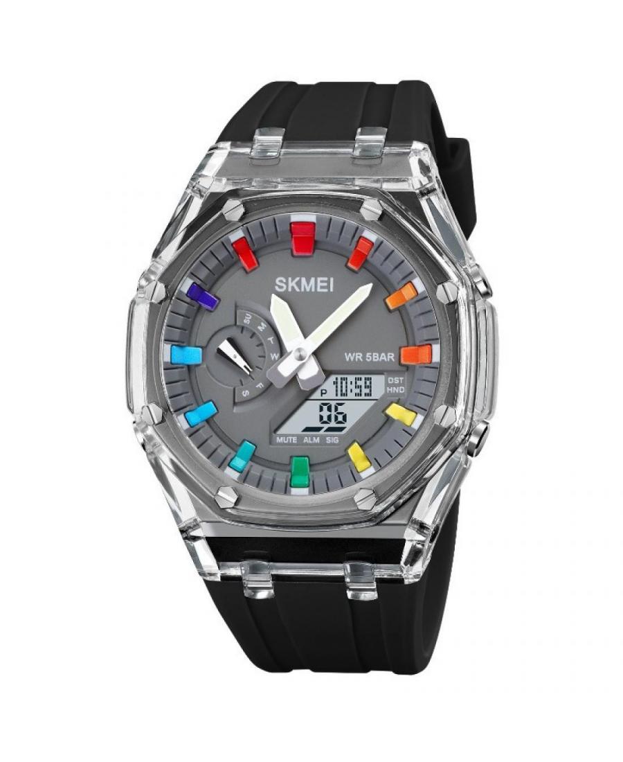 Men Sports Functional Quartz Digital Watch Alarm SKMEI 2100BKGY Grey Dial 55mm