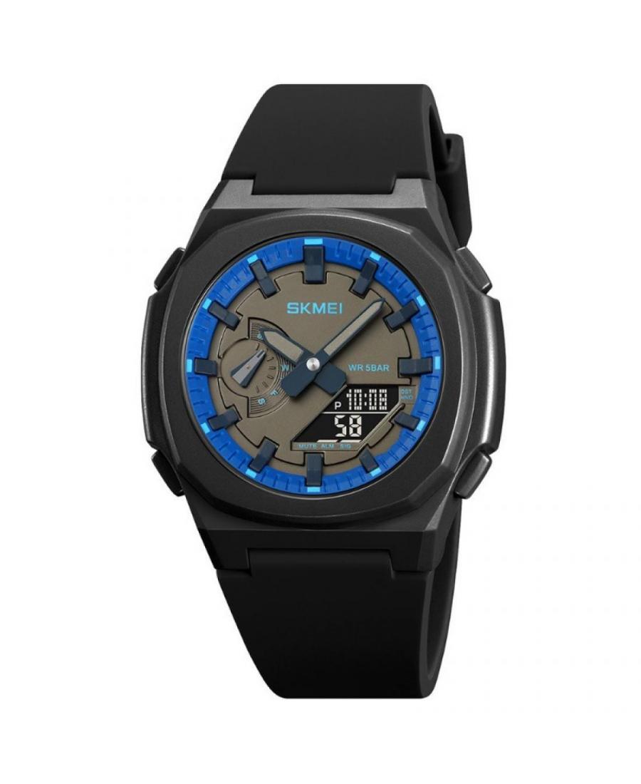 Men Sports Functional Quartz Digital Watch Timer SKMEI 2091BKBUBK Grey Dial 45mm