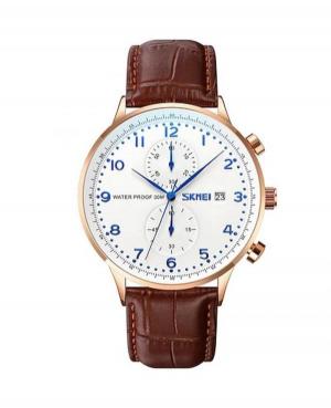 Men Classic Quartz Analog Watch Chronograph SKMEI 9301RGSIBU White Dial 44mm