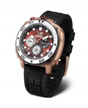 Mężczyźni sportowy Diver kwarcowy analogowe Zegarek Chronograf VOSTOK EUROPE VK67-650E724 Burgundia Dial 49.5mm