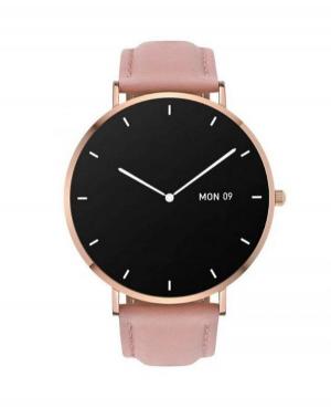 Men Fashion Sports Functional Smart watch Quartz Watch Garett Verona gold-pink leather Black Dial