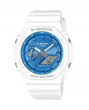 Men Sports Functional Diver Japan Quartz Digital Watch Timer CASIO GA-2100WS-7AER G-Shock Blue Dial 48mm