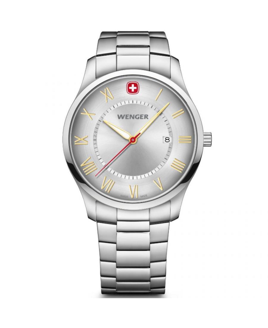 Men Swiss Classic Quartz Watch Wenger 01.1441.136 White Dial
