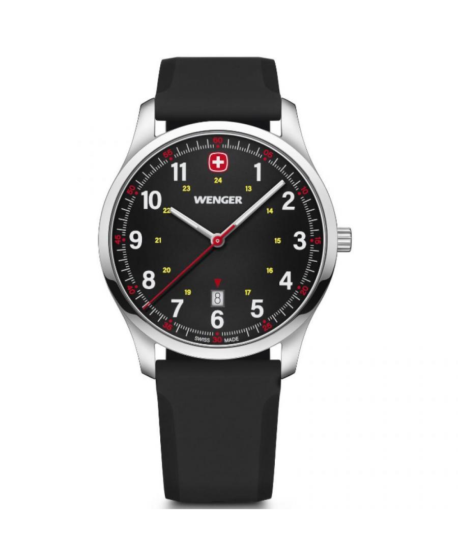Men Swiss Classic Sports Quartz Watch Wenger 01.1441.129 Black Dial