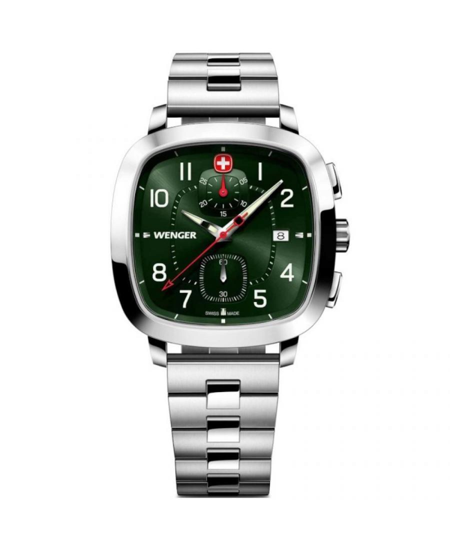 Men Swiss Classic Sports Quartz Watch Wenger 01.1933.112 Green Dial