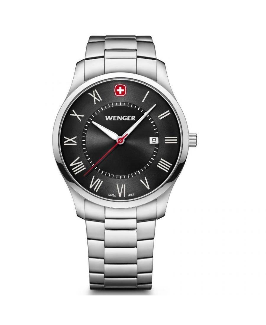 Men Swiss Classic Sports Quartz Watch Wenger 01.1441.140 Black Dial