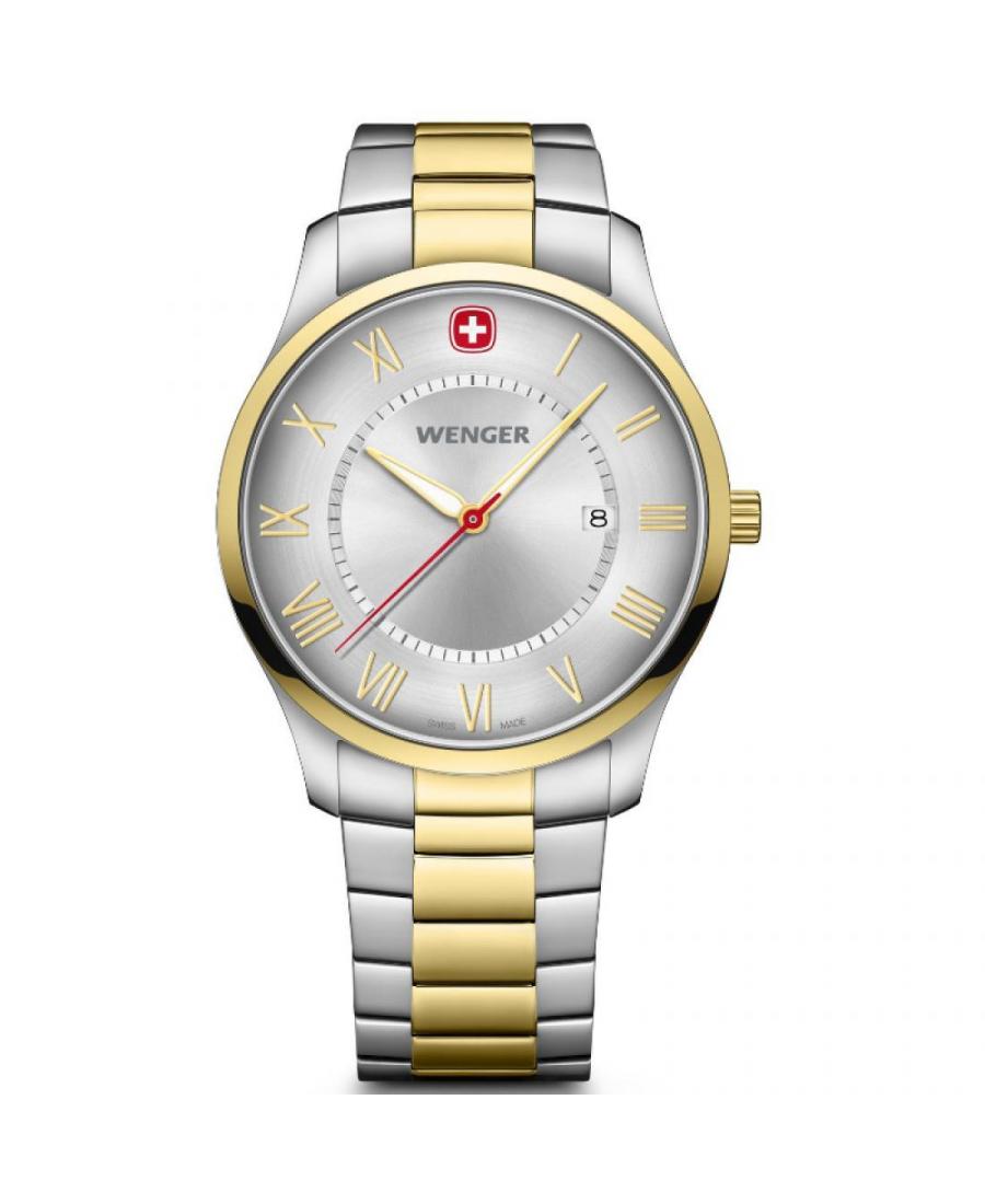 Men Swiss Classic Quartz Watch Wenger 01.1441.143 Silver Dial