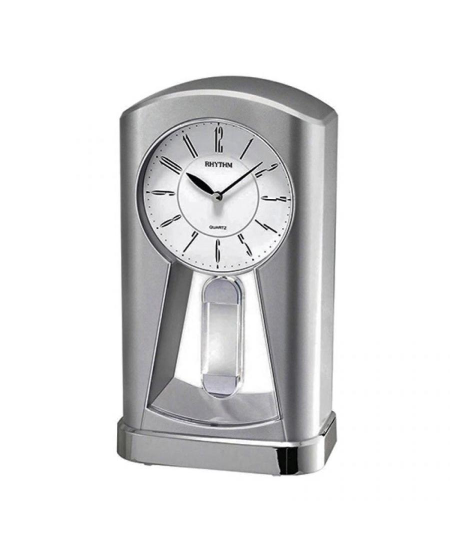 RHYTHM 4RP794WR19 Table clock Quartz Plastic Silver color Plastik Tworzywo Sztuczne Kolor srebrny
