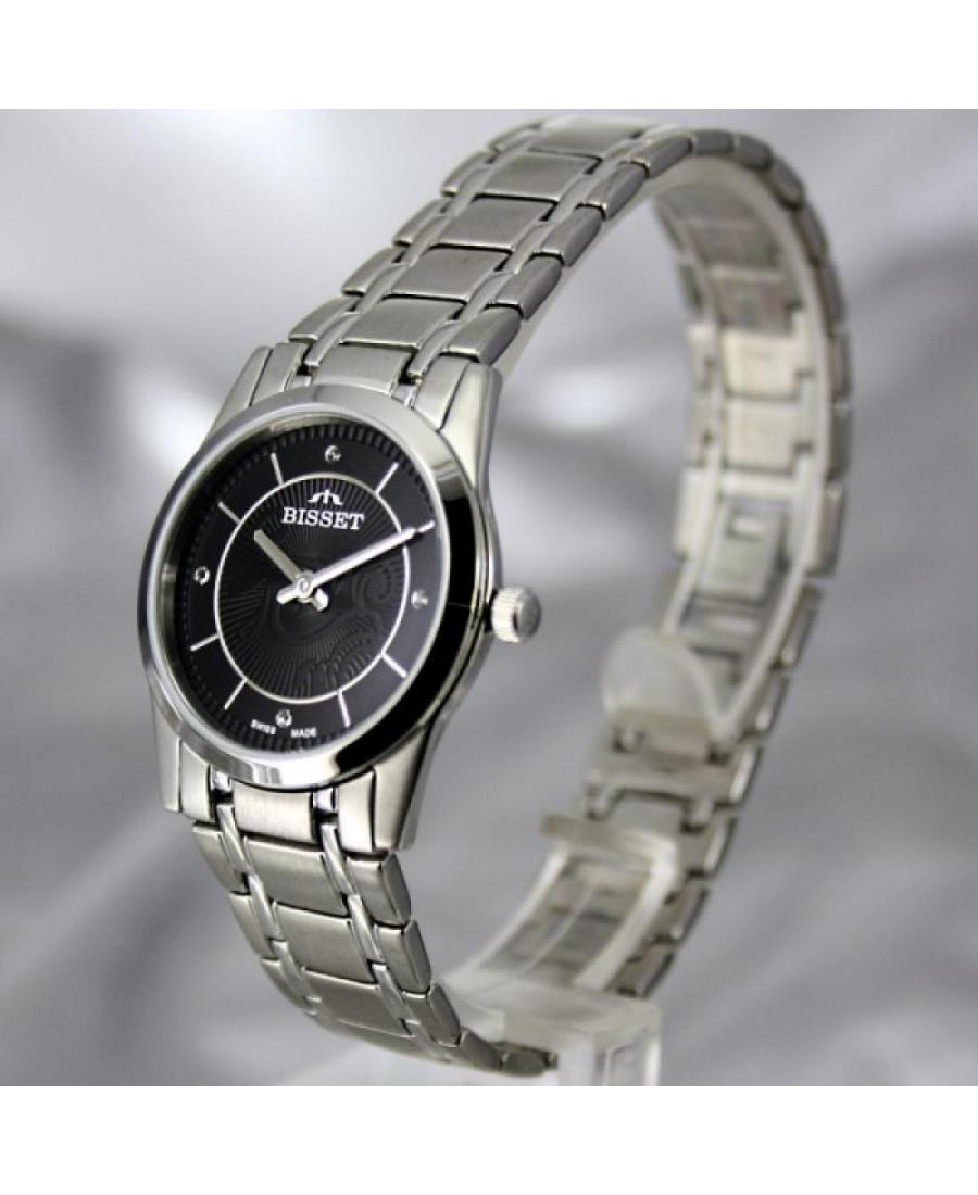 Kobiety klasyczny Szwajcar kwarcowy analogowe Zegarek BISSET BSBC92LSBK Czarny Dial 28mm