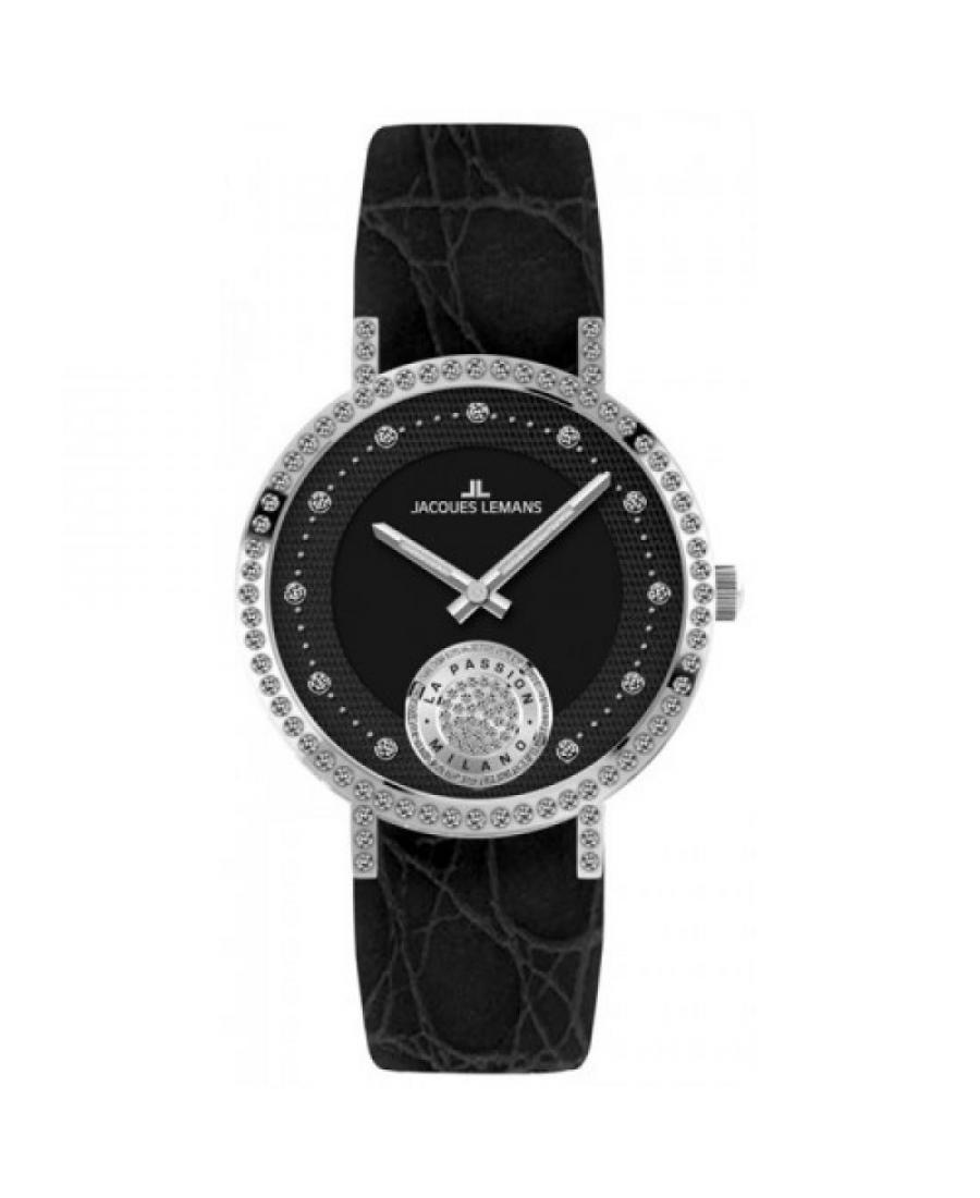 Women Fashion Quartz Analog Watch JACQUES LEMANS 1-1725A Black Dial 32mm