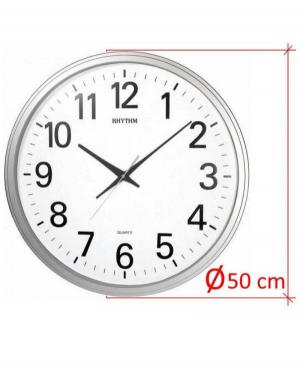 RHYTHM CMG430NR19 настенные кварцевые часы Пластик Серебреного цвета