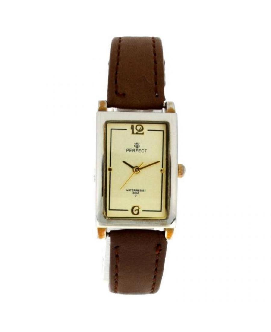 Kobiety klasyczny kwarcowy analogowe Zegarek PERFECT PRF-K07-013 Żółty Dial 28mm