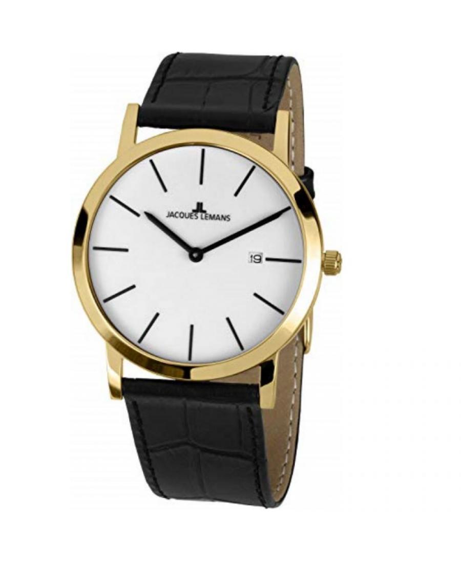 Mężczyźni klasyczny kwarcowy analogowe Zegarek JACQUES LEMANS 1-1727D Biały Dial 40mm