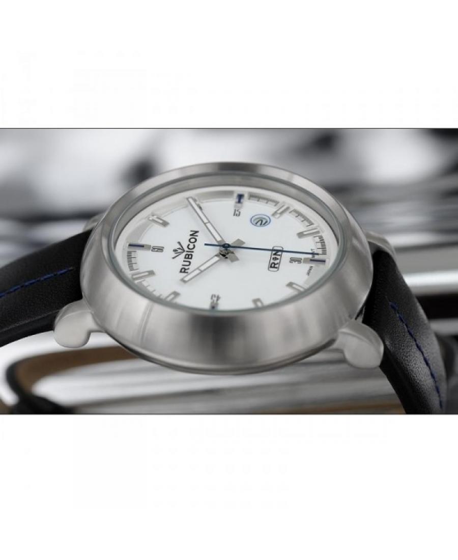 Мужские Fashion Кварцевый Часы RUBICON RNAC71SIWX05B1 Белый Dial 45mm