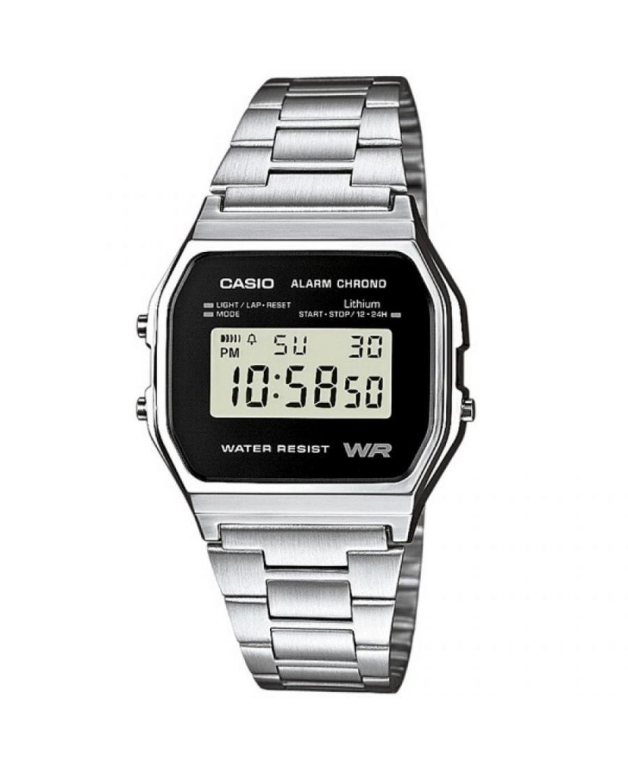 Men Japan Functional Quartz Watch Casio A158WEA-1EF Black Dial