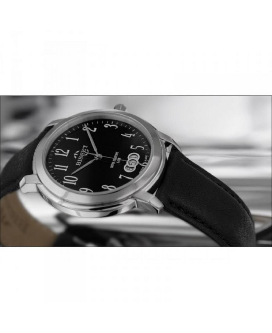 Mężczyźni klasyczny Szwajcar kwarcowy analogowe Zegarek BISSET BSCD59SABX05BX Czarny Dial 40mm