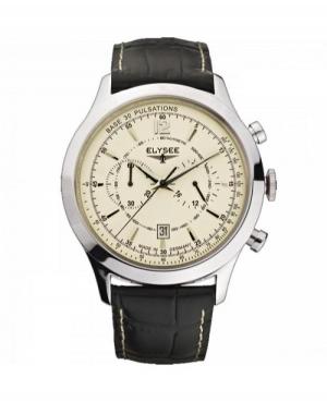 Men Classic Quartz Analog Watch Chronograph ELYSEE ELS-18003 White Dial 43mm