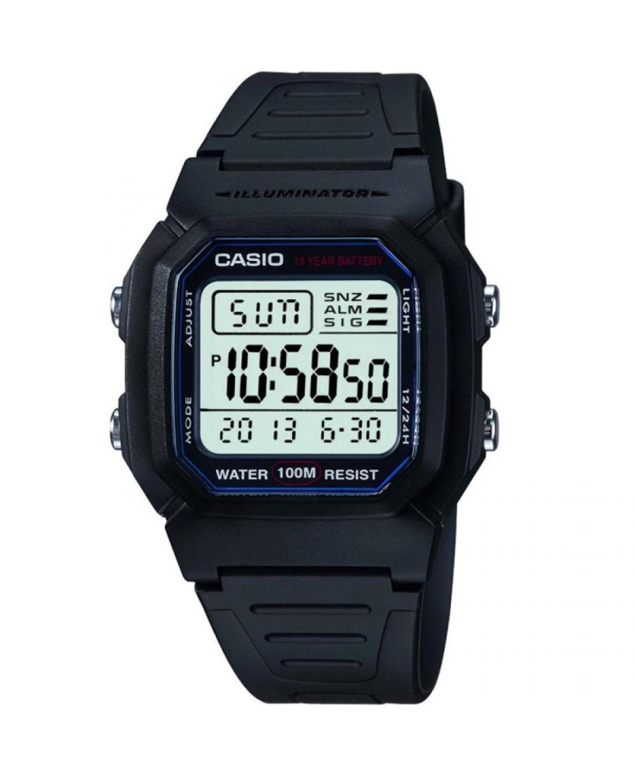 Men Sports Functional Japan Quartz Digital Watch Alarm CASIO W-800H-1AVES Black Dial 44mm