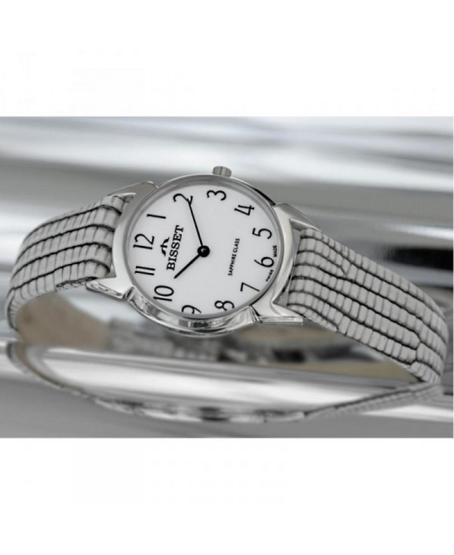 Kobiety klasyczny Szwajcar kwarcowy analogowe Zegarek BISSET BSAD61SAWX03BX Biały Dial 34mm