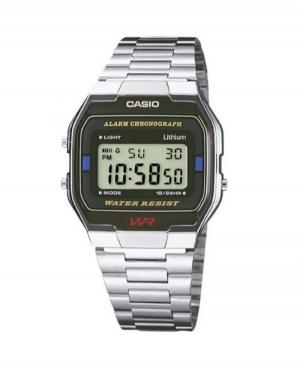 Men Functional Japan Quartz Digital Watch Alarm CASIO A163WA-1QES Black Dial 30mm
