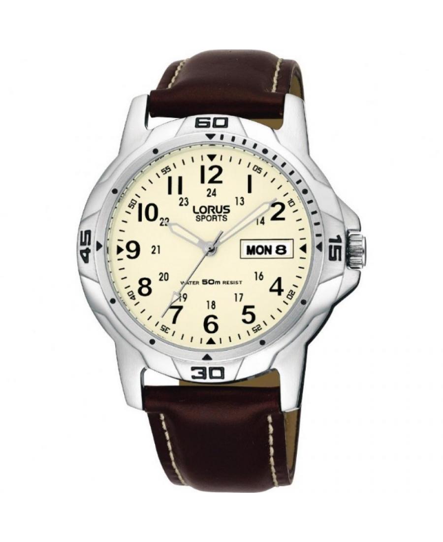 Mężczyźni klasyczny Japonia kwarcowy analogowe Zegarek LORUS RXN49BX-9 Biały Dial 38mm