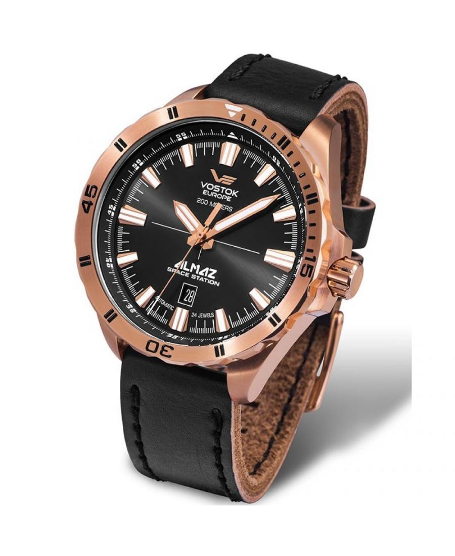 Mężczyźni Moda Diver automatyczny analogowe Zegarek VOSTOK EUROPE NH35A-320B259 Czarny Dial 47mm