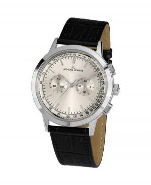 Men Fashion Quartz Analog Watch Chronograph JACQUES LEMANS N-1564A Silver Dial 42mm