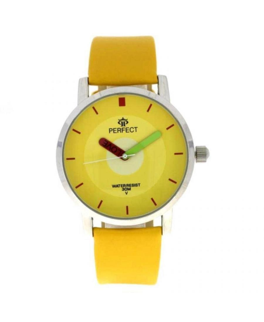 Kobiety Moda kwarcowy analogowe Zegarek PERFECT PRF-K06-041 Żółty Dial 40mm