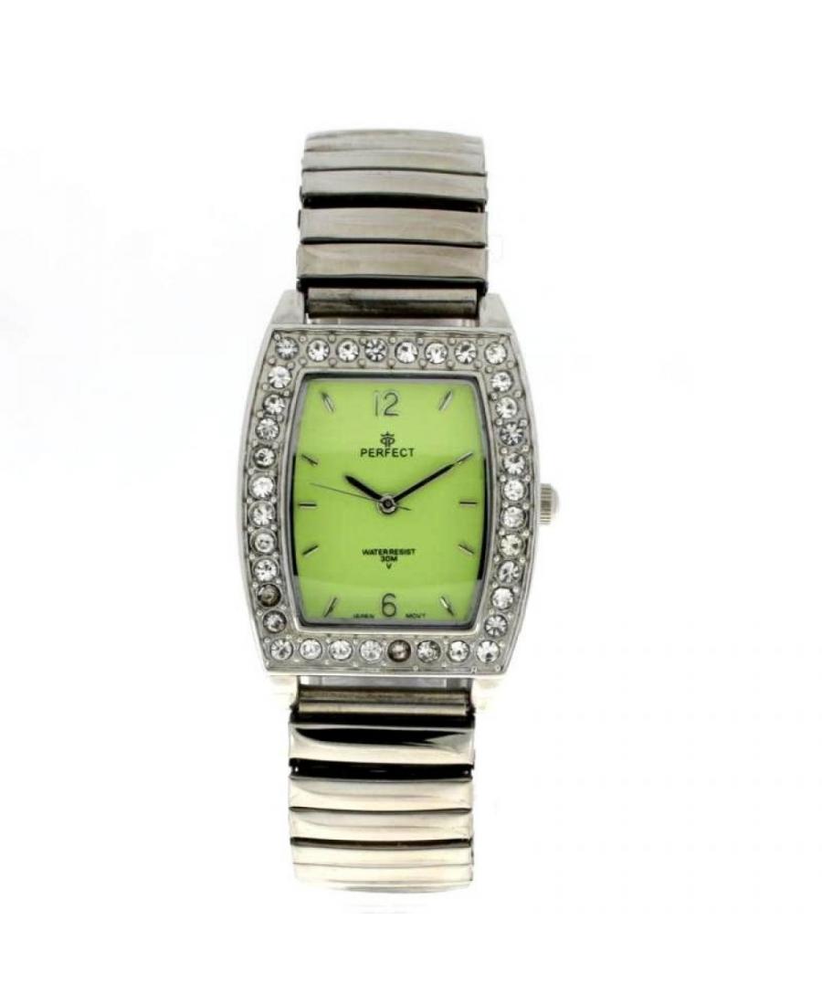 Women Fashion Classic Quartz Analog Watch PERFECT PRF-K23-005 Green Dial 33mm