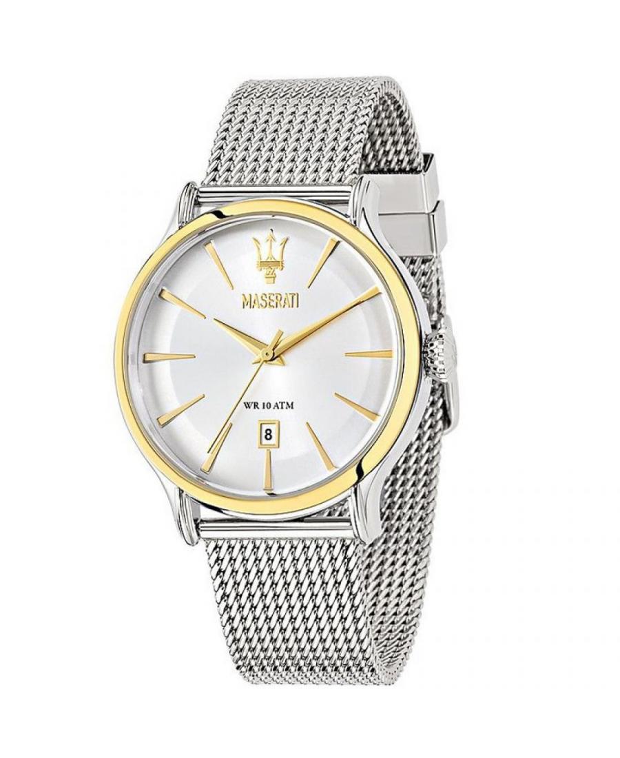 Men Classic Quartz Watch Maserati R8853118001 Silver Dial