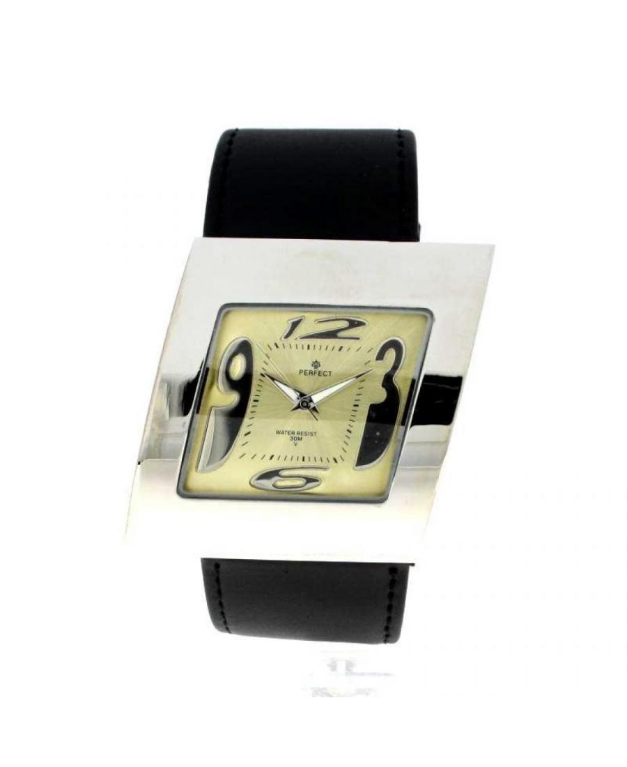 Женские Fashion Кварцевый Аналоговый Часы PERFECT PRF-K06-063 Желтый Dial 44.5mm