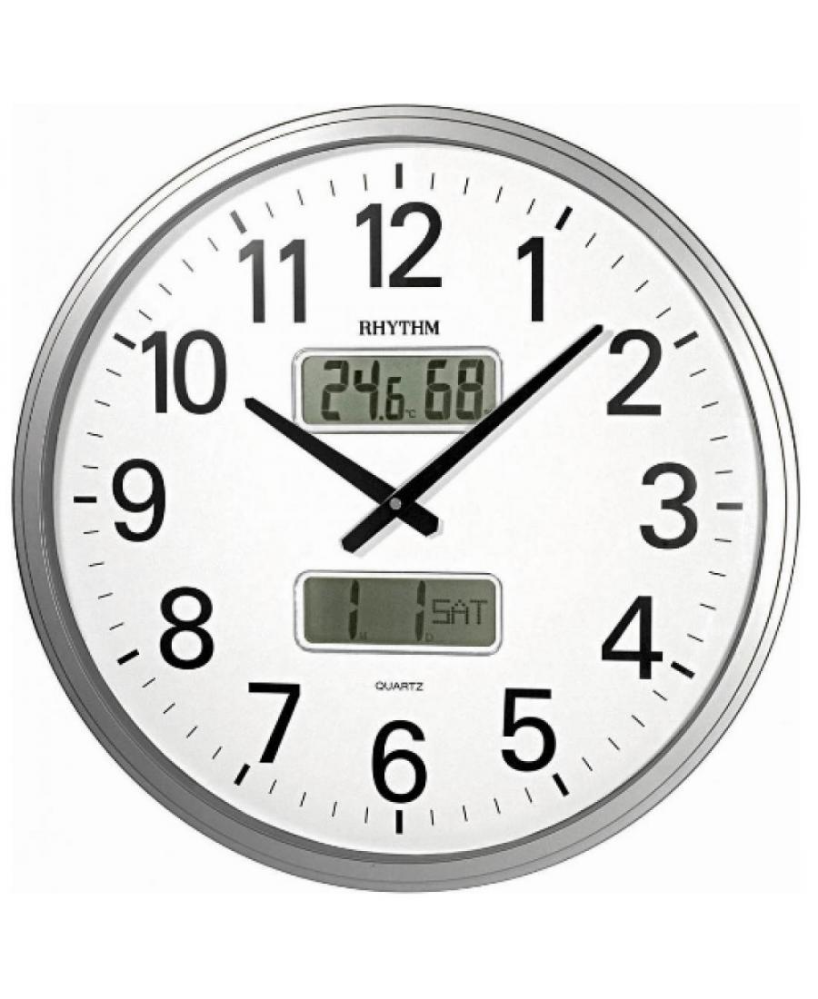 RHYTHM CFG709NR19 настенные кварцевые часы Пластик Серебреного цвета