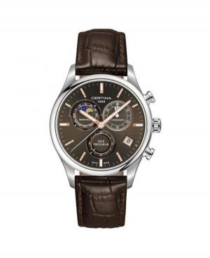 Mężczyźni Moda Luxury Szwajcar kwarcowy analogowe Zegarek Chronograf CERTINA C033.450.16.081.00 Brązowy Dial 42mm