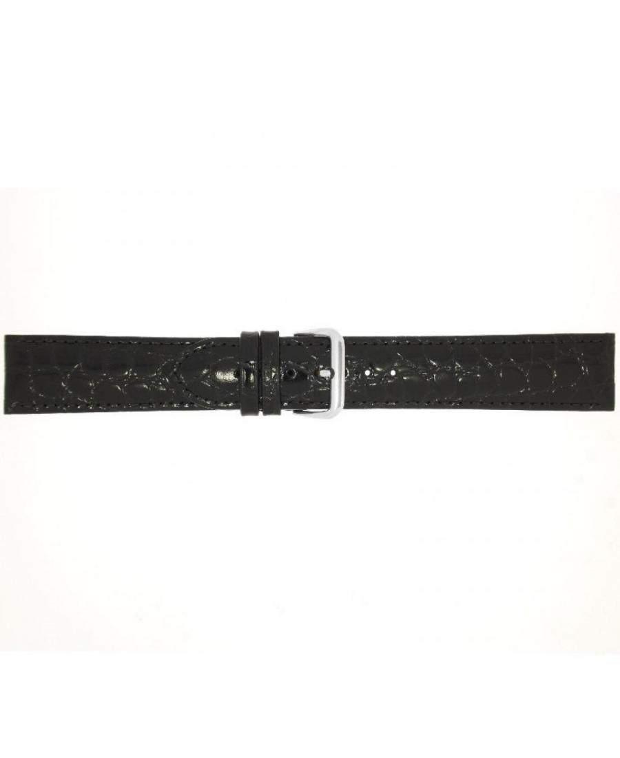 Watch Strap CONDOR Croco Grain 119R.01.18.W Skóra czarny Skórzany Czarny 18 mm