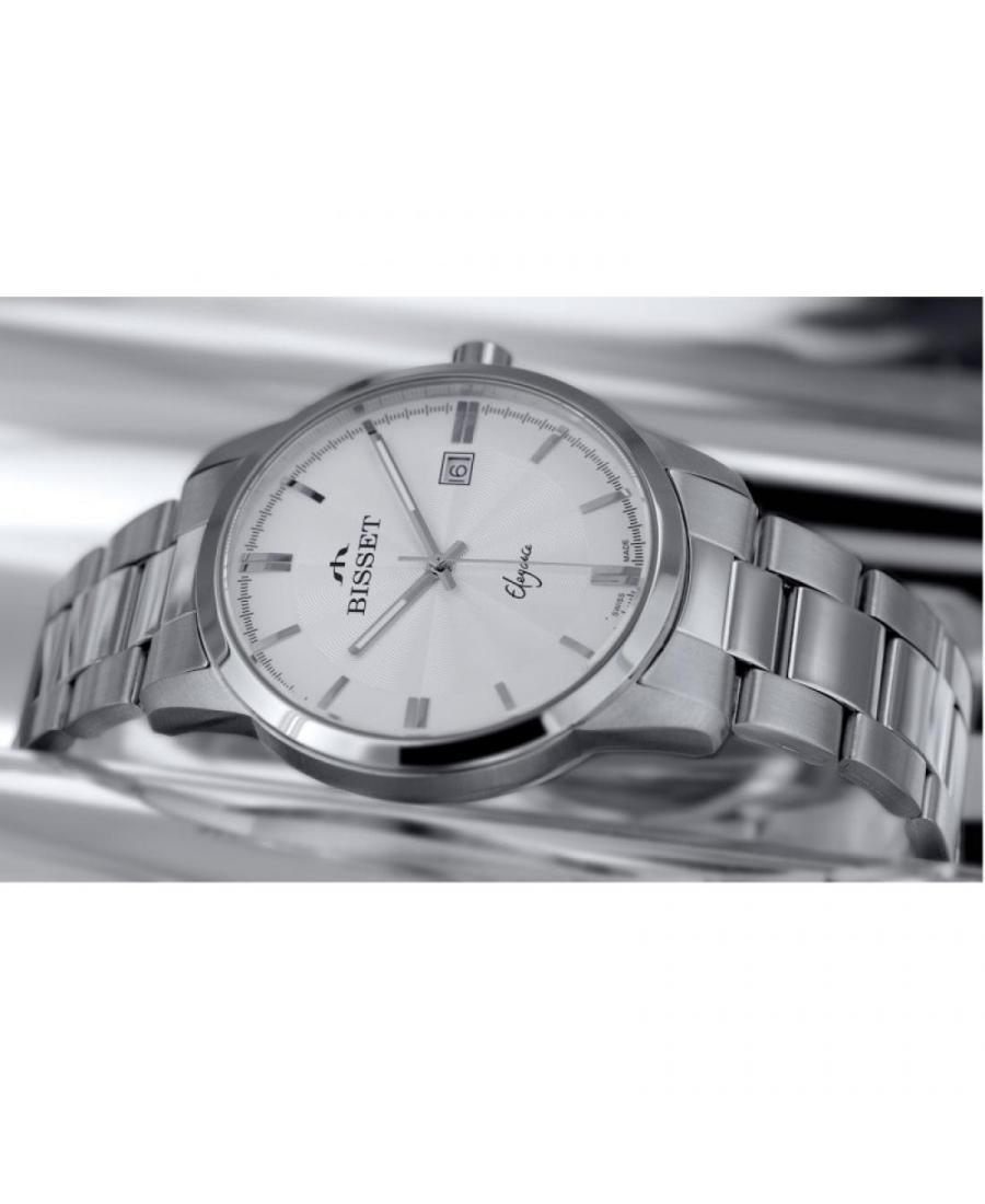 Men Swiss Classic Quartz Watch Bisset BSDE34SISX05BX Silver Dial