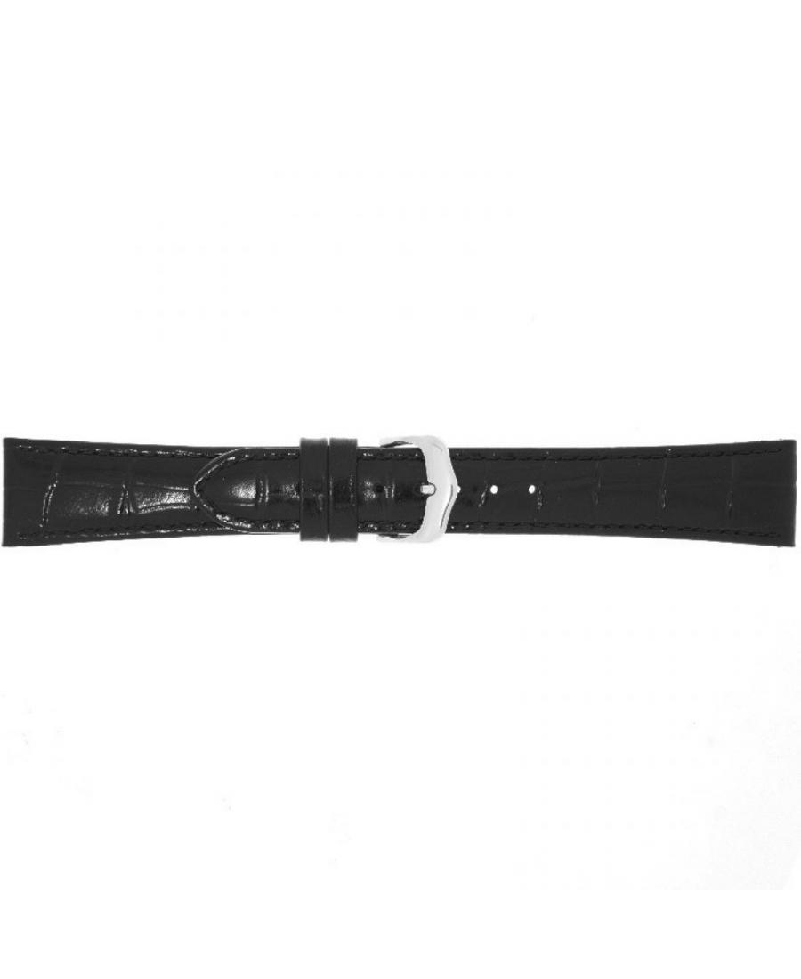 Watch Strap CONDOR Croco Grain 087R.01.16.W Skóra czarny Skórzany Czarny 16 mm