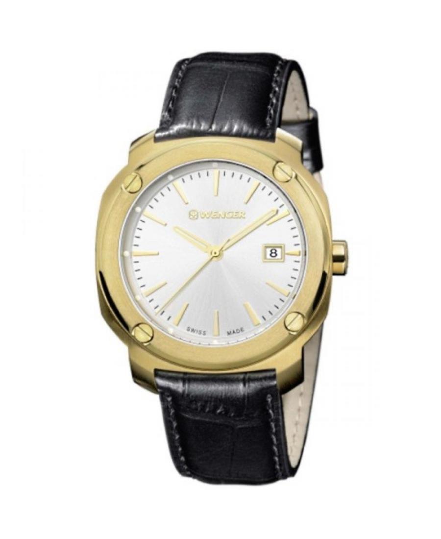 Mężczyźni klasyczny Szwajcar kwarcowy analogowe Zegarek WENGER 01.1141.113 Srebrna Dial 43mm