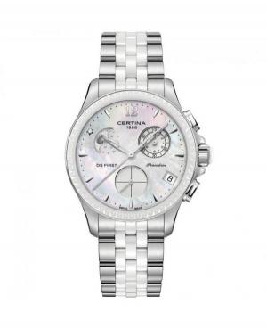 Kobiety Moda Luxury Szwajcar kwarcowy analogowe Zegarek Chronograf CERTINA C030.250.11.106.00 Matka Perłowa Dial 38mm