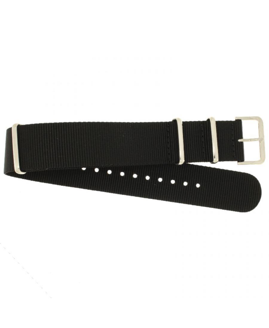 Watch Strap Woven miltary strap 111G.BLACK.20 Textile czarny Tekstylia Czarny 20 mm