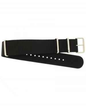 Watch Strap Woven miltary strap 111G.BLACK.18 Textile czarny Tekstylia Czarny 18 mm