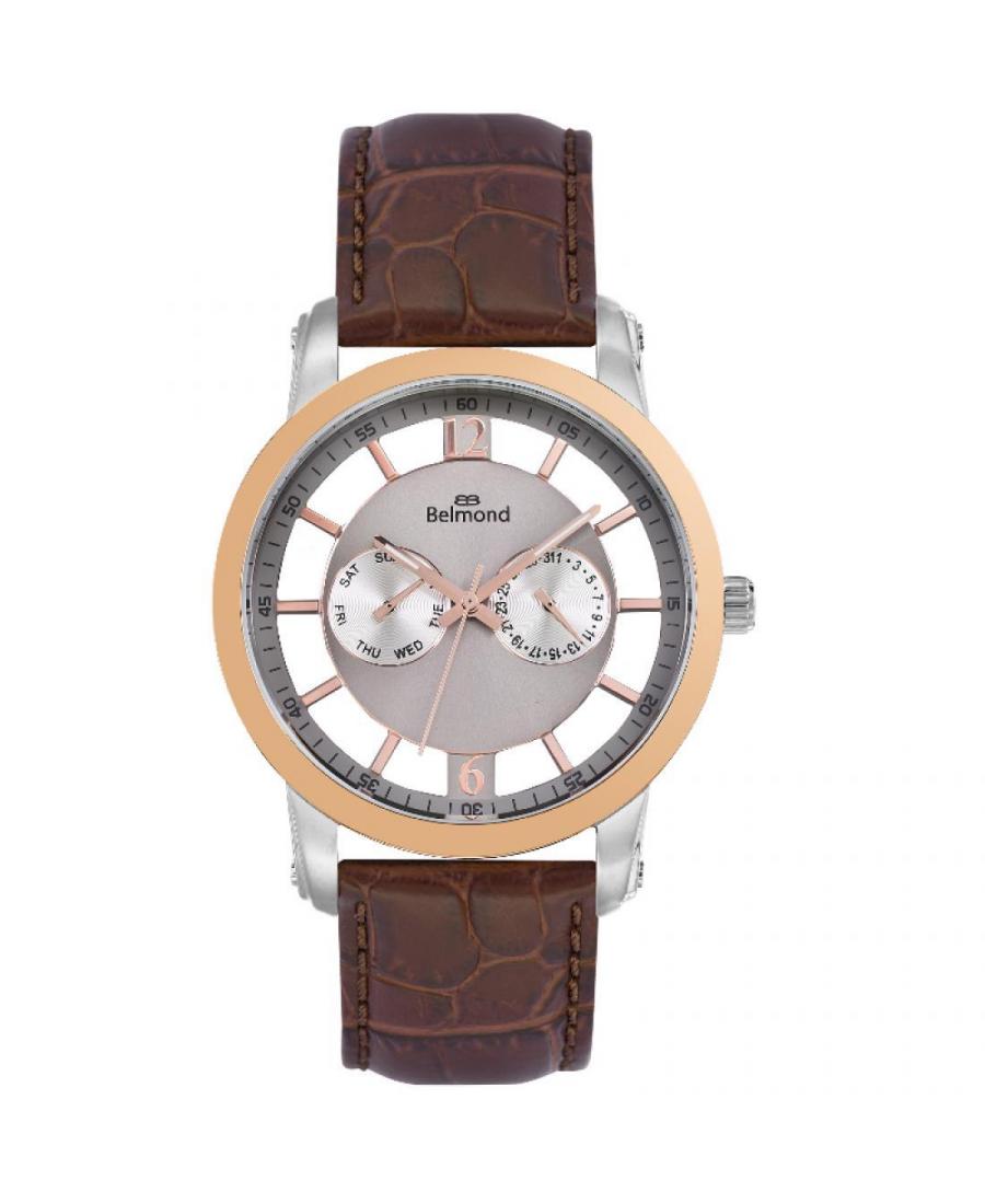 Мужские Fashion Кварцевый Аналоговый Часы BELMOND HRG560.512 Серебряного цвета Dial 44mm