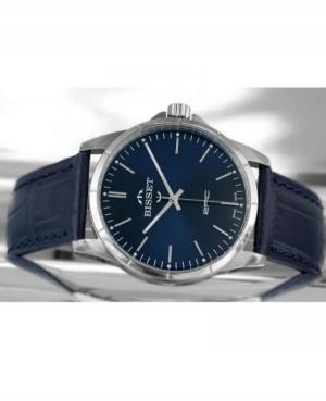 Men Classic Swiss Quartz Analog Watch BISSET BSCE35SIDX05BX Blue Dial 40mm
