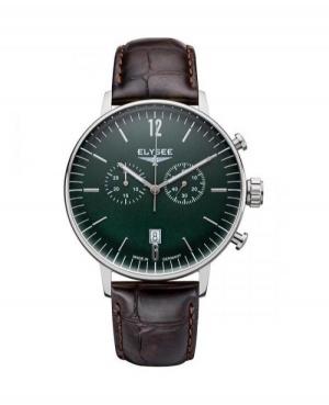 Men Classic Quartz Analog Watch Chronograph ELYSEE ELS-13296 Green Dial 42mm