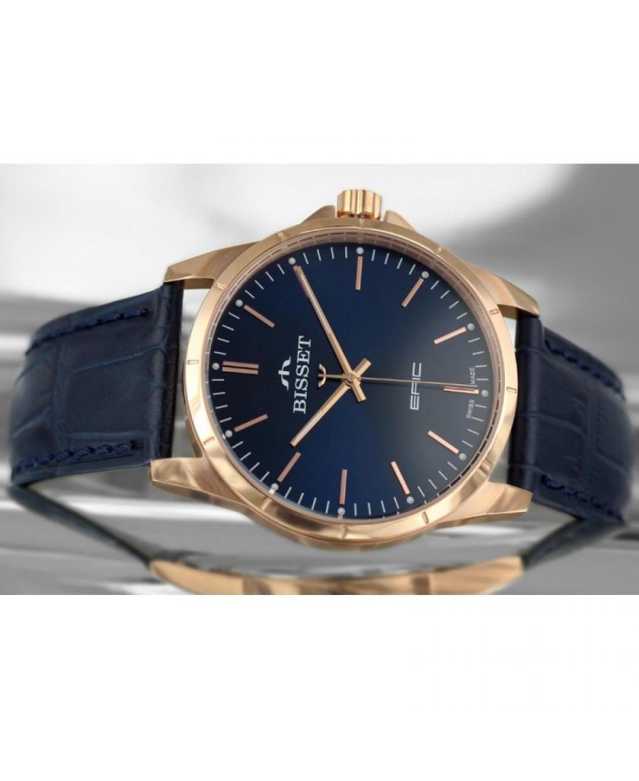 Мужские Швейцарские Классические Кварцевый Часы Bisset BSCE35RIDX05BX Синий Циферблат