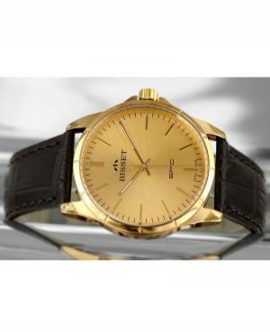 Men Classic Swiss Quartz Analog Watch BISSET BSCE35GIGX05BX Yellow Dial 40mm
