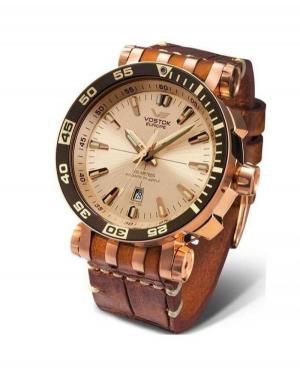 Mężczyźni sportowy Diver Luxury automatyczny analogowe Zegarek VOSTOK EUROPE NH35A-575B281 Złota Dial 50mm