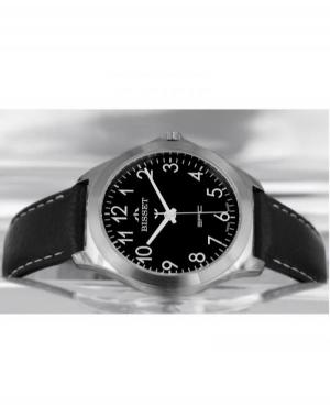 Men Classic Swiss Quartz Analog Watch BISSET BSCE40SABX03BX Black Dial 42mm