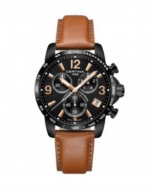 Men Fashion Swiss Quartz Analog Watch Chronograph CERTINA C034.417.36.057.00 Brown Dial 41mm
