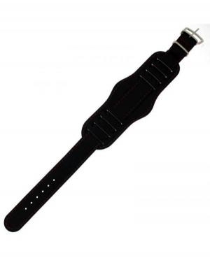 Retro-style watch strap KM1.01,06.18.W Imitation leather Black 18 mm
